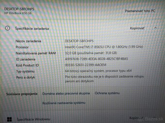 #108 HP EliteBook 850 G6/i7 8565U/32GB DDR4/256GB SSD - 5