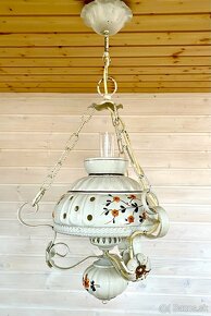 Stará krásná porcelánová lampa ve stylu petrolejky - 5