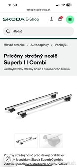 Strešný box + nosiče SUPERB 3 - 5