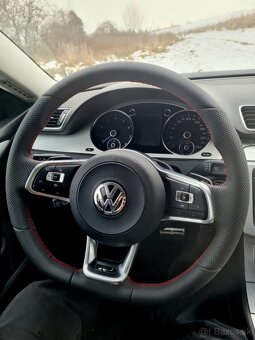 VOLANT VOLKSWAGEN R RLINE kožený ČERVENÉ PREŠÍVANIE - 5