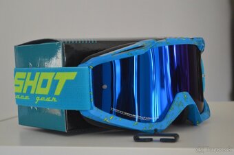 prilba helma okuliare modrá žltá shot freegun ECE 2206 - 5