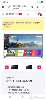 65" LG 65UJ651V smart TV - 5