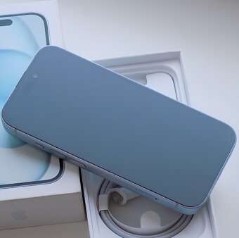 iPhone 15 Blue BATERIE 100% TOP - 5