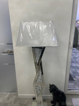 Zrkadlová stojanová lampa s krištáľmi glamour PREMIUM - 5