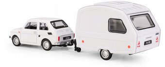 Fiat 126 + Niewiadow N250C 1:43 white - 5
