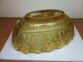 Art Deko, starožitná ambrová krásná oválná mísa. - 5