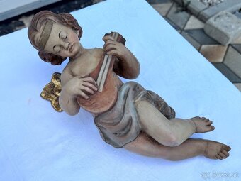 Sochy dřevěné velké Anděl a Andělka 31,5cm - 5