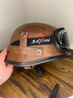 Moto prilba D33 + retro okuliare (veľ. XXL, 63–64 cm) - 5