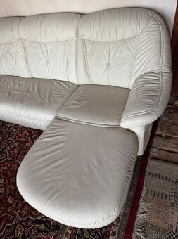 Světlá kožená sedačka do Účka, 4979 - 5