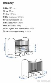 Postieľka 140x70 Ikea Gonatt s novým matracom Ravensberger - 5