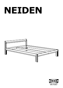 Ikea posteľ NEIDEN s roštom - jednolôžková borovica, 90x200 - 5