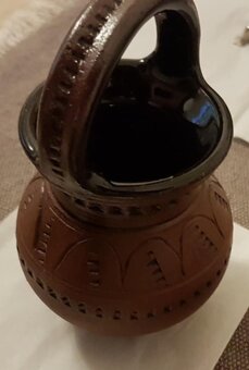 Dekorácia - zdobený keramický džbánik - 5