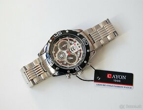 CAYON 80017 Chronograph - pánske štýlové celokovové hodinky - 5