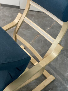 Relaxačné drevené kreslo tyrkysové - 5