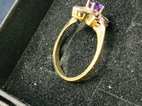 Zlaty damsky prsten Diamanty a ine Punc 0,585 Rozmer 56 - 5