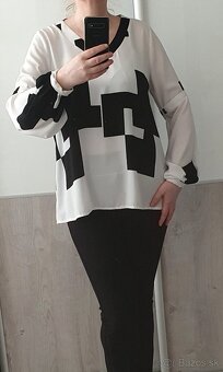 Čierno-biela blúzka v.L/XL - 5