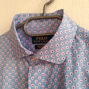 Polo Ralph Lauren modrá košeľa s dlhým rukávom s kvetmi S - 5