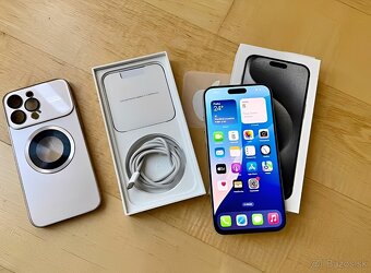 iPhone 15 Pro White Titanium BATERIE 100% TOP - 5