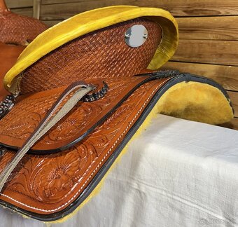 Westernový sedlový komplet 10) rezato hnědé Twist - 5