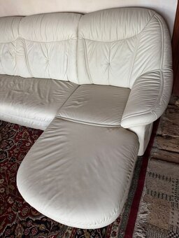 Světlá kožená sedačka do Účka, 4979 - 5