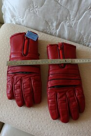 Kožené zimné rukavice pánske veľkosť L (už len biele) - 5