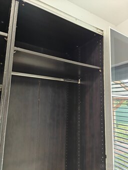 IKEA PAX skriňa 250 cm, čierna so sklom - 5