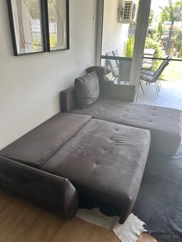 Rozkladací rohový gauč tmavosivý - 5