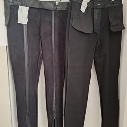 Dámske "kožené", glitrované nohavice - 5