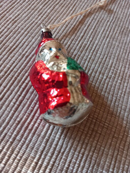 3ks starí vianoční mikulášikovia sklo 7x3,5 cm - po rodičoch - 5