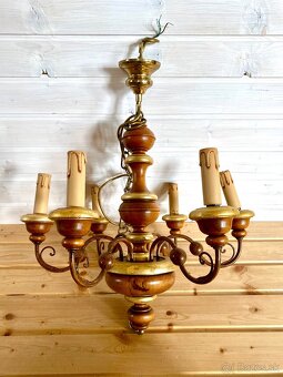 Starý dřevěný lustr - 5