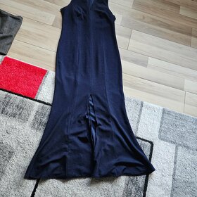Modré elegantné dlhé šaty - 5