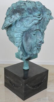 Bronzová socha - Medusa na mramoru - XXL - 98 cm - 5