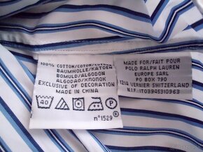 Ralph Lauren  pánska košeľa pásik 2XL - 5