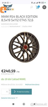 R19 5x112 mm ALU disky MAM RS4 (novinka 2025) - 5