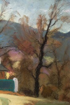 Géza Rónai – vzácny pastel na kartóne, 68 × 56 cm - 5