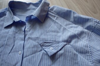 Bielo modro pásikavá košeľová blúzka, v. XL/XXL - 5