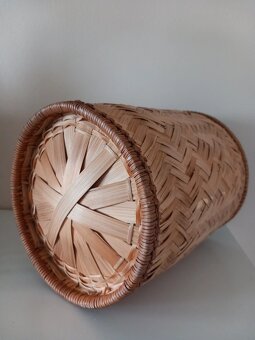 Stará prútená/lyková nádoba, košík 23x18,5 cm - 5