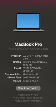 MacBook Pro 13”, 2020 – i7 / 32 GB RAM / 512 GB SSD - 5
