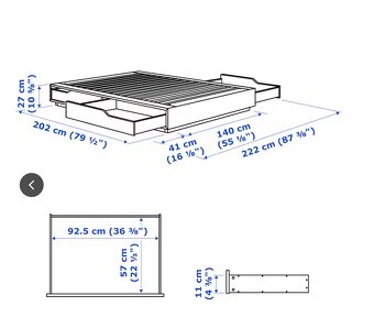 Predám posteľ IKEA Mandal 140 cm s úložným priestorom - 5