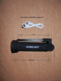 LED baterka (nabíjacia, nastaviteľná s magnetom) - 5