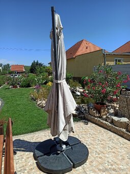 Veľký slnečník 3x3m + 4x30kg zavazie - 5