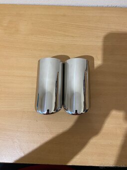 Chrómové nerezové koncovky výfuku Duplex 7cm - 5
