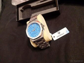 Nové elegantné pánske hodinky s modrým - 5