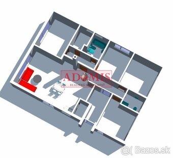 ADOMIS - predám 5-izbový bungalov1, 123m2,Ortáše 607m2, iba  - 5