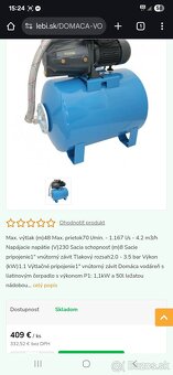 Domaca vodarnička Belumy pumpy CAM PGC 1100/50 230V 50L LEŽA - 5