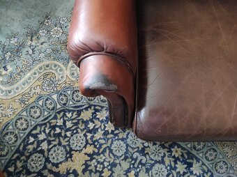 Celokožená sedacia súprava chesterfield - 5