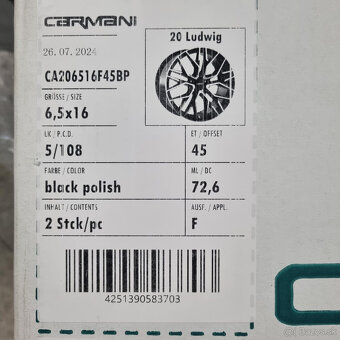 Carmani disky 5x108 R16 ET45 6,5J - 5
