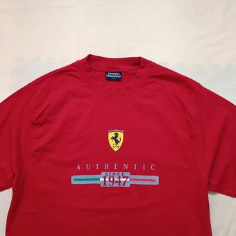 Vintage 90s Ferrari červené tričko s potlačou formula F1 M - 5