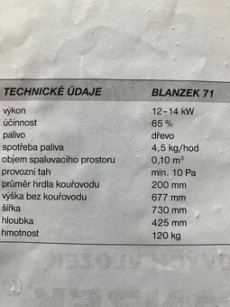 Krbová vložka BeF Blanzek 71V - 5