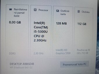 Hp elitebook 840 g2 + Intel core i5 + 8gb ram + Windows 10 - 5